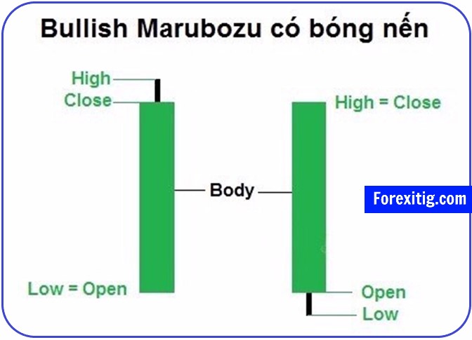 Mô hình nến Bullish Marubozu có bóng nến ngắn
